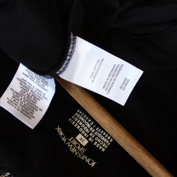 Jones New York Sport Black Long Sleeve Top 2X Preowned - Picture 5 of 5